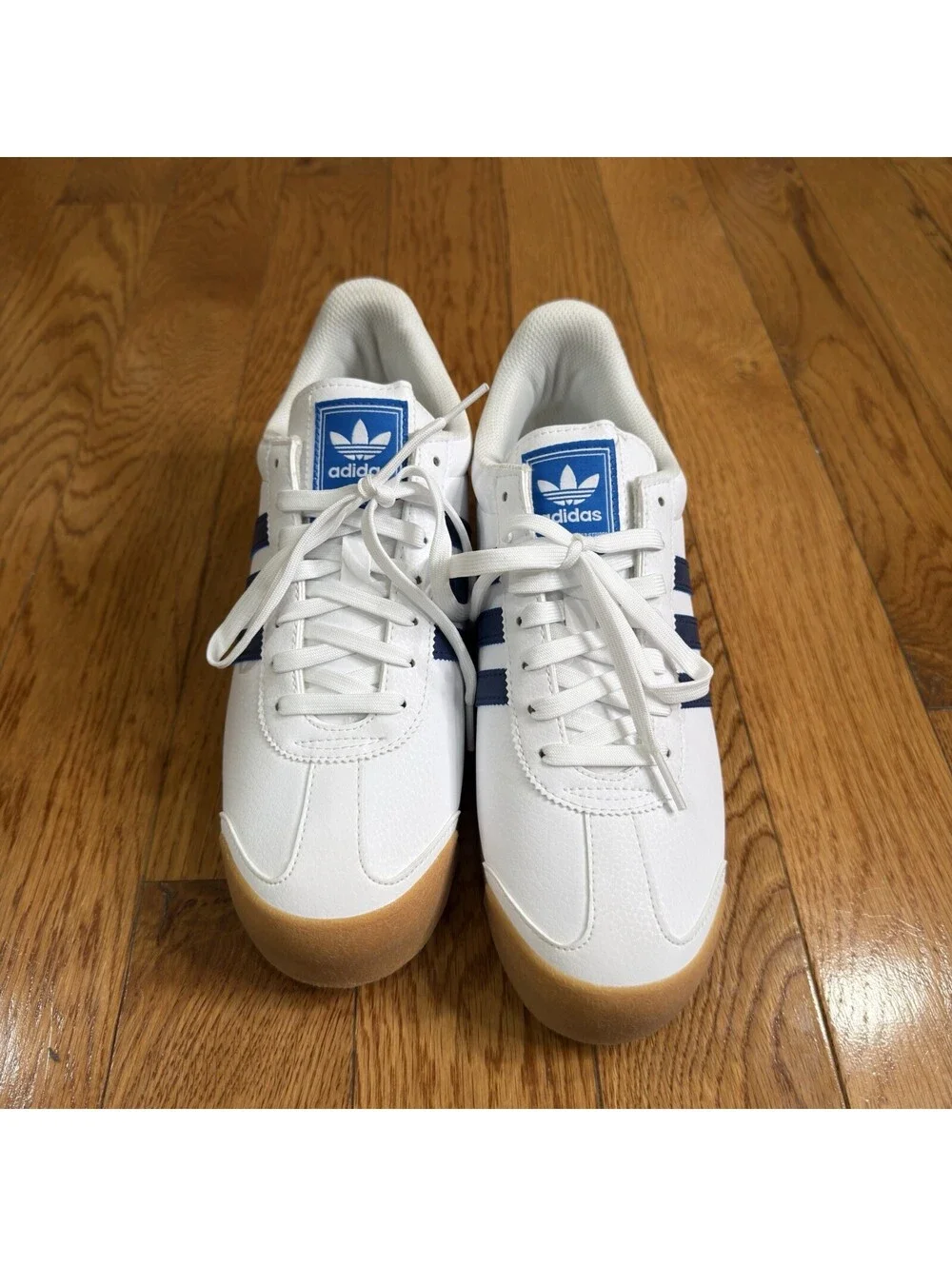 Men’s Size 9 Adidas Samoa White Blue Gum Sneakers EG6088 Originals Shoes